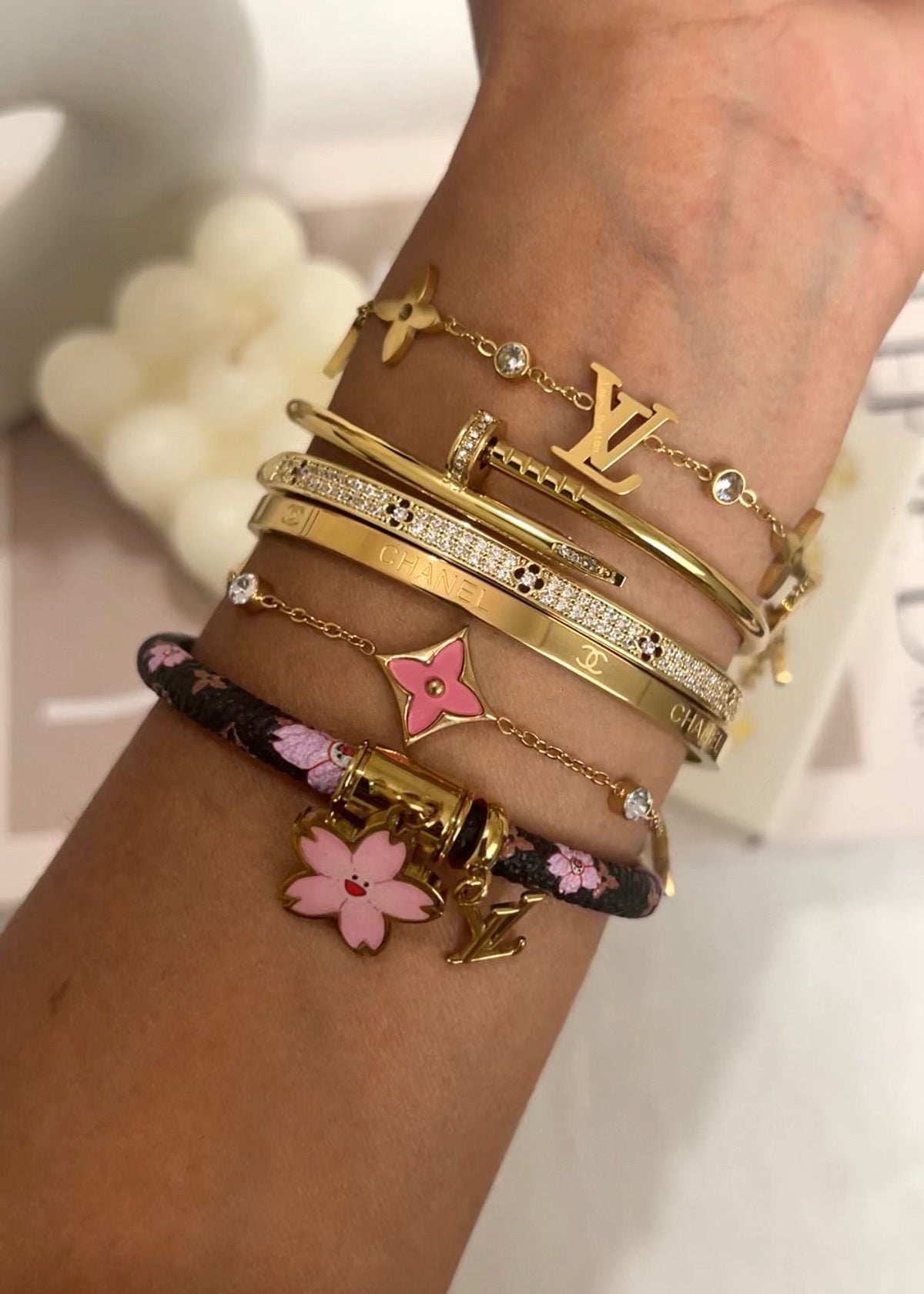 Majesty Jewelry Bangle Mini Nail 18K Vergoldet 6 cm