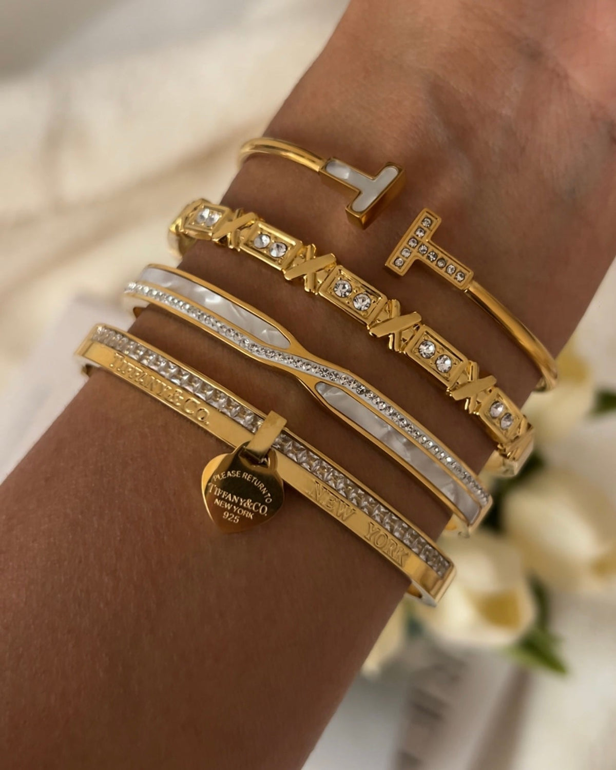 Majesty Jewelry Bangle My Love 18K Vergoldet 6 cm