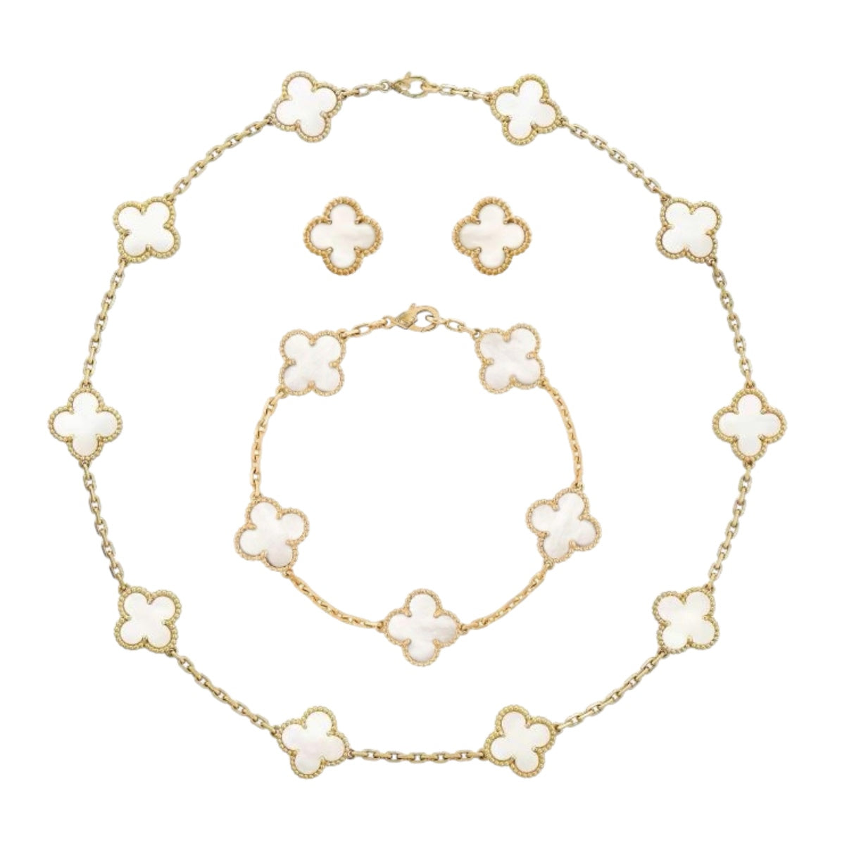 Majesty Jewelry Set 10 Motif White 18K Vergoldet Gold