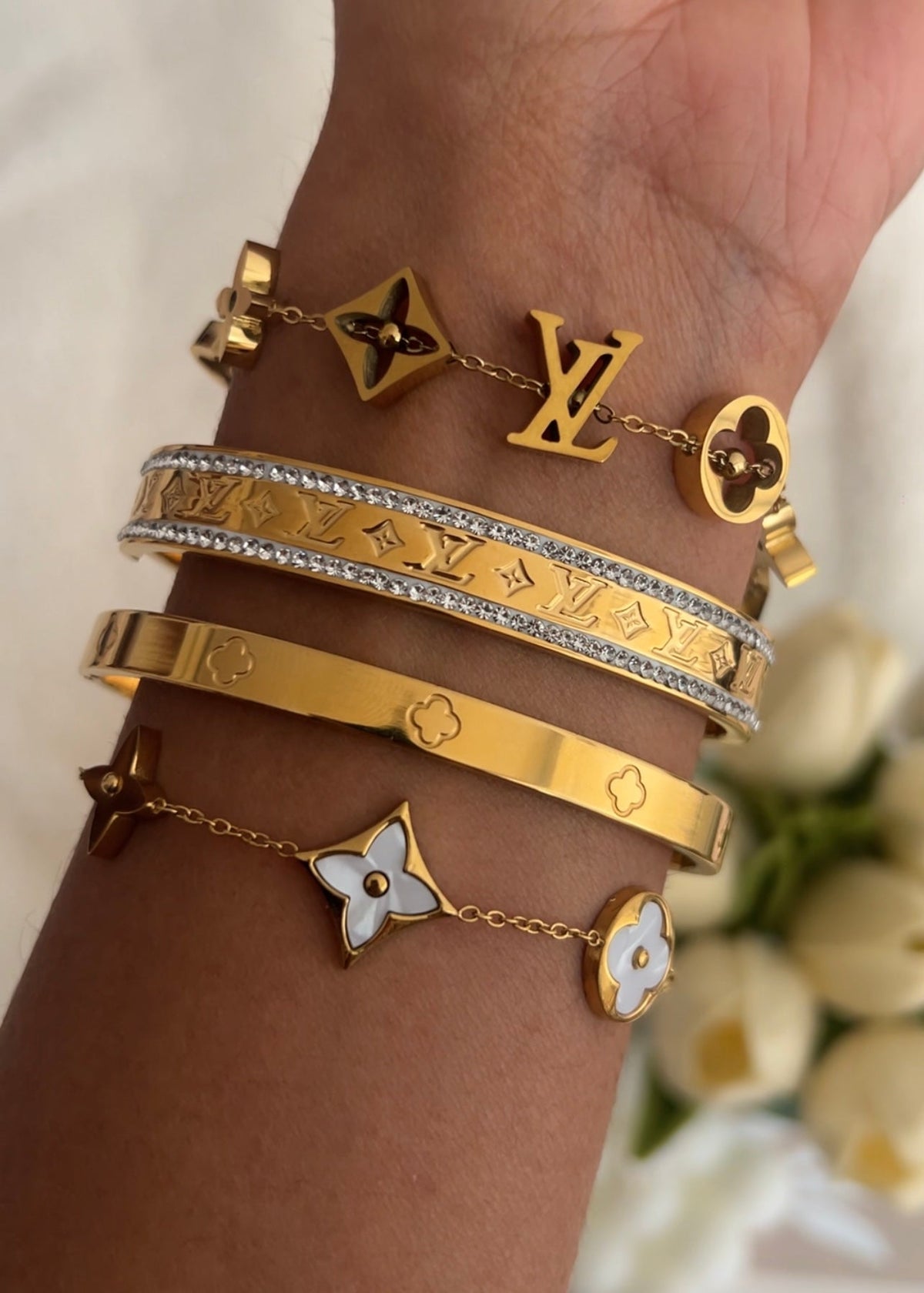 Majesty Jewelry Lenna Armreif 18K Vergoldet 6 cm