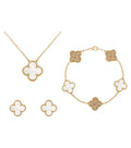 Majesty Jewelry Set Diamond Clover 18K Vergoldet Gold