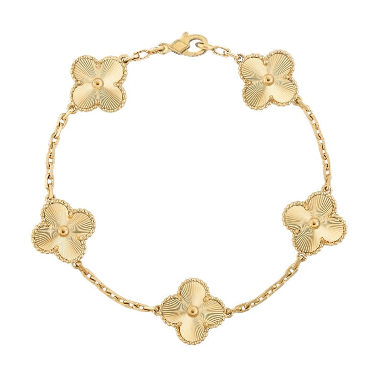 Majesty Jewelry Clover Full Laser Armband 18K Vergoldet Gold