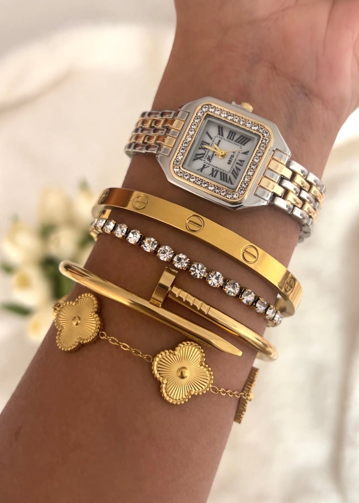 Majesty Jewelry Bangle Nail 18K Vergoldet 6 cm