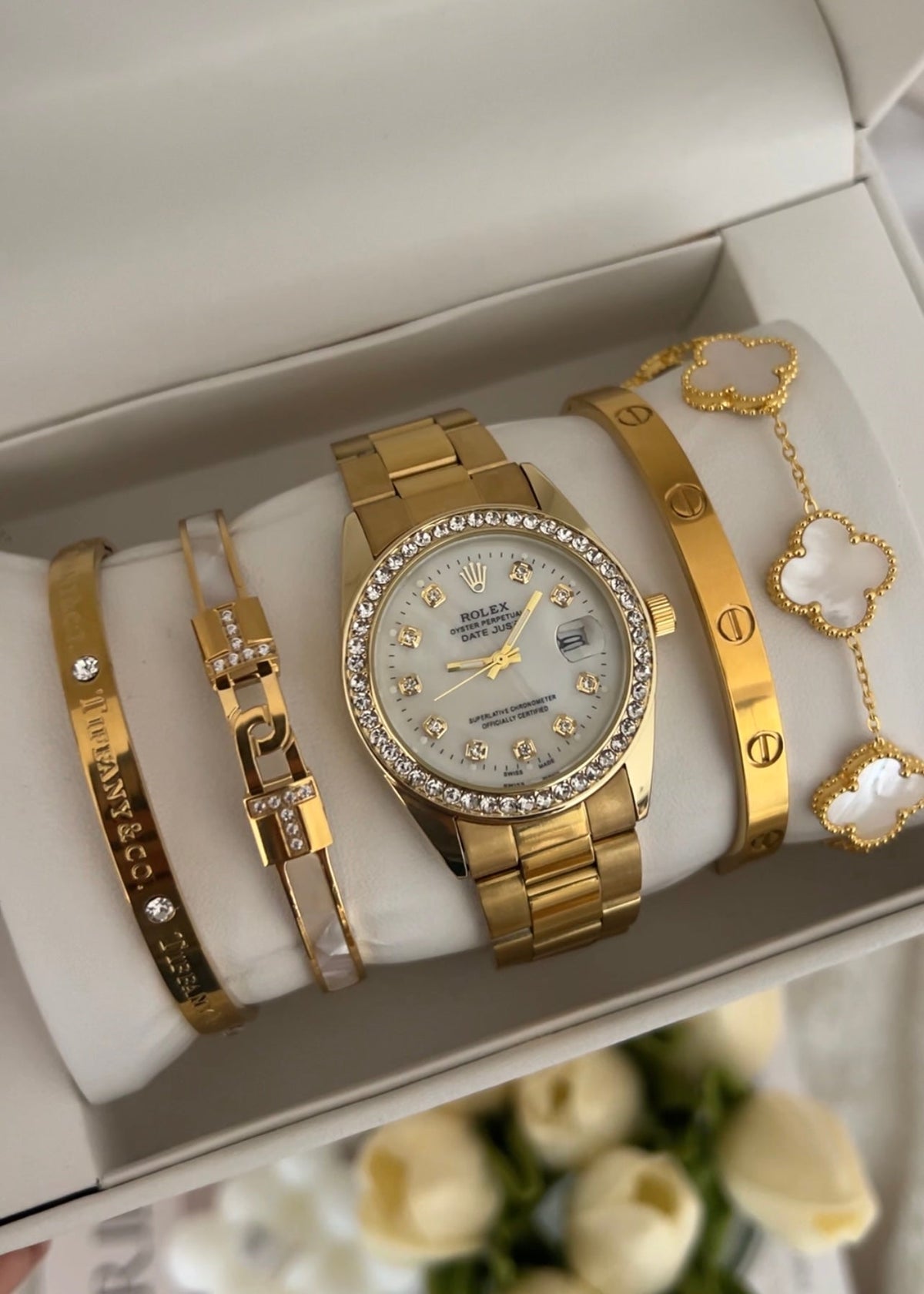 Majesty Jewelry Gold & Shell Schmuckset 18K Vergoldet Gold
