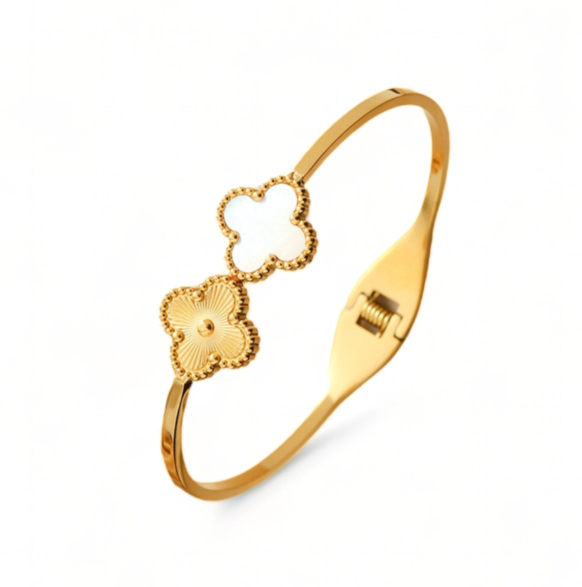 Majesty Jewelry Twin Clover Armreif 18K Vergoldet Gold