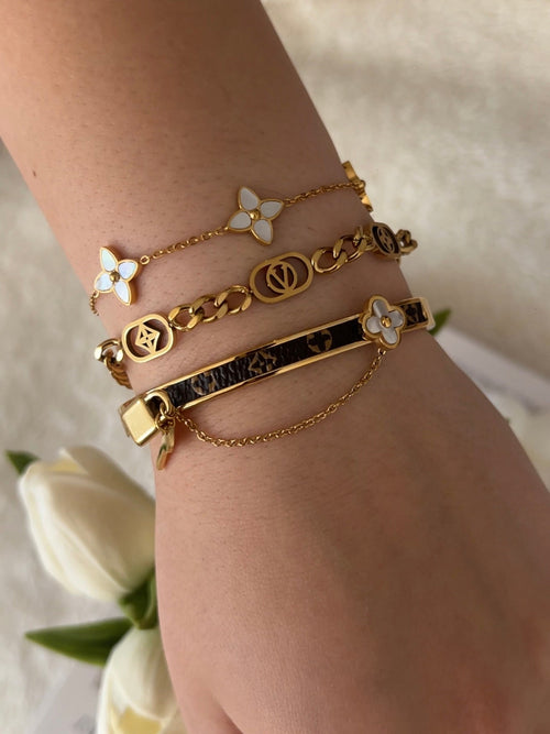 Majesty Jewelry Bangle Coffee 18K Vergoldet Gold