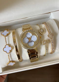 Majesty Jewelry Set White Lotus 18K Vergoldet Gold